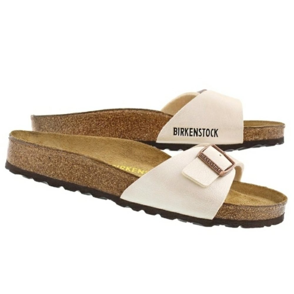 Priced to sell BIRKENSTOCK white Madrid sandals size 41
